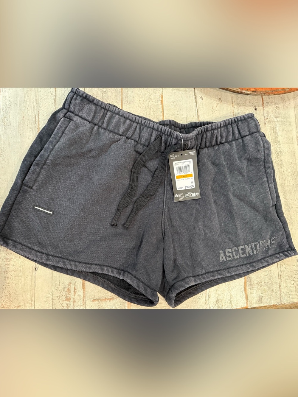 Charcoal Black/Gray Under Armour Athletic Shorts with Drawstring